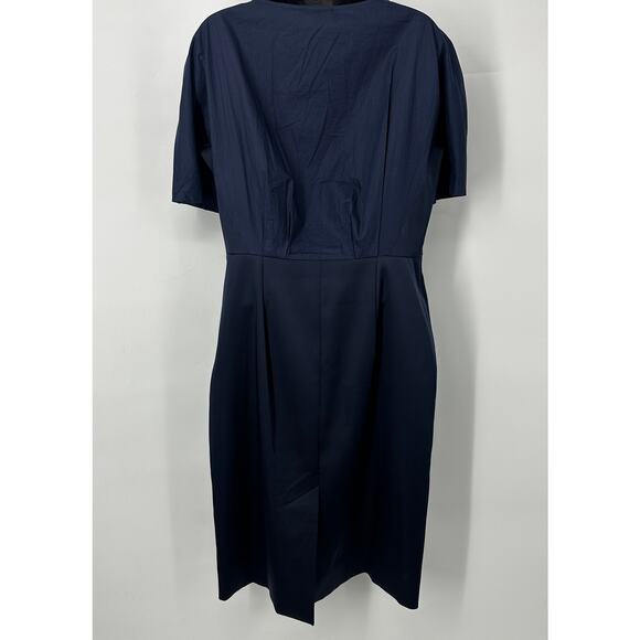 COS dress size 12 navy blue short sleeve semi structured minimalist office - Picture 2 of 10